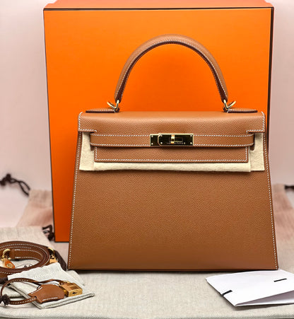 Hermès - Sac Kelly 28 Gold Epsom