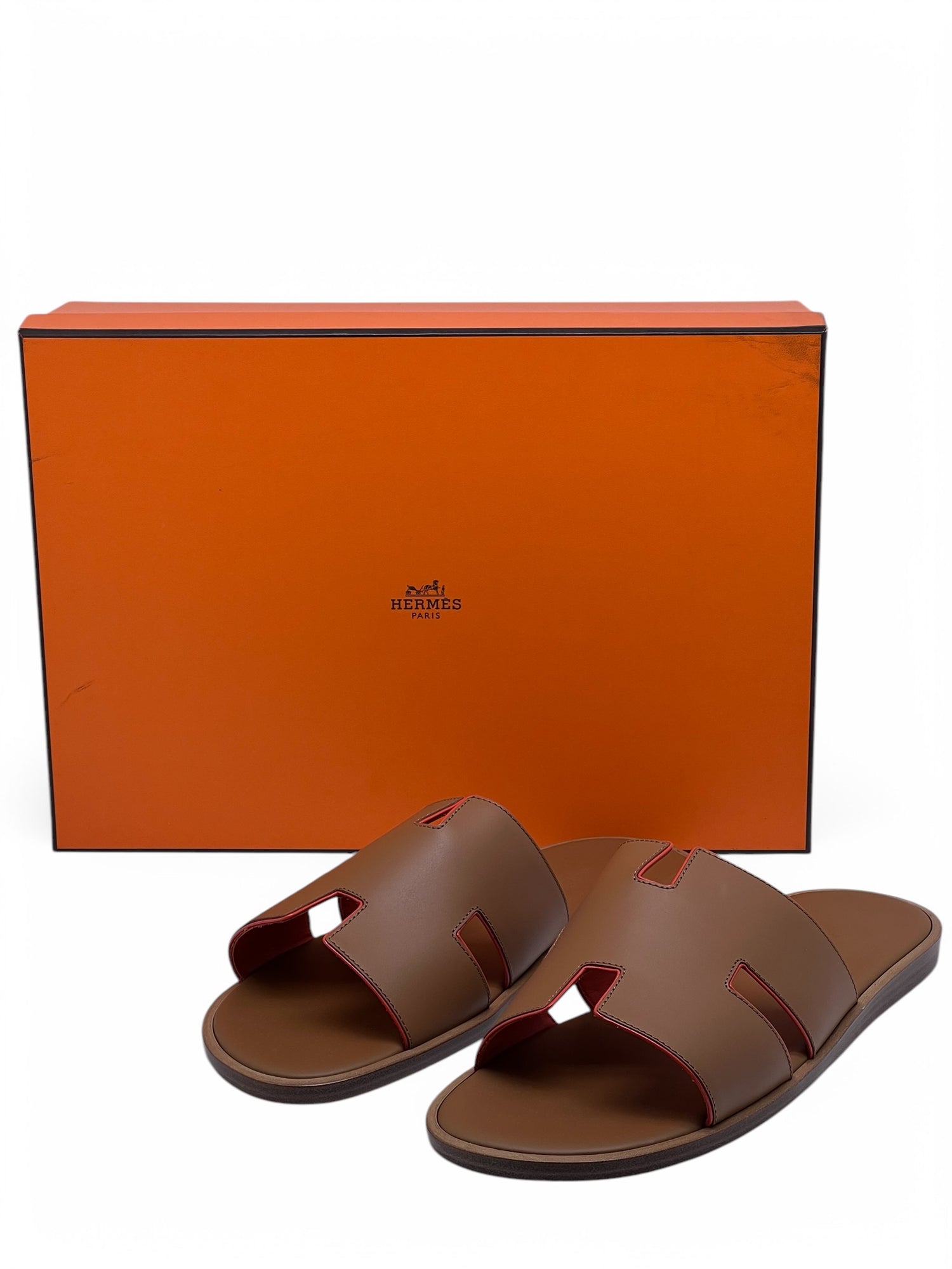 Hermès - Sandales Izmir naturel/orange