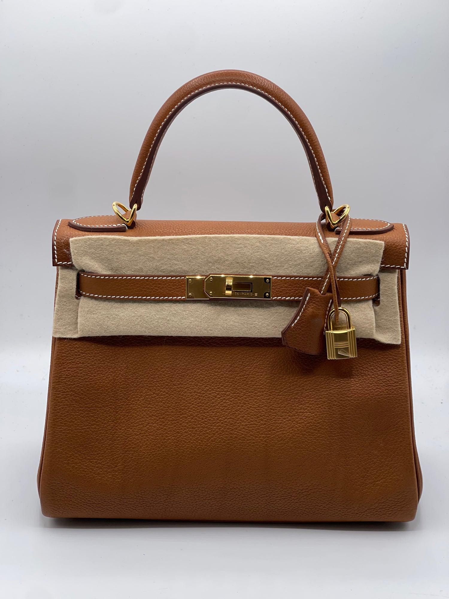 Hermès - Sac Kelly 28 Gold Barenia