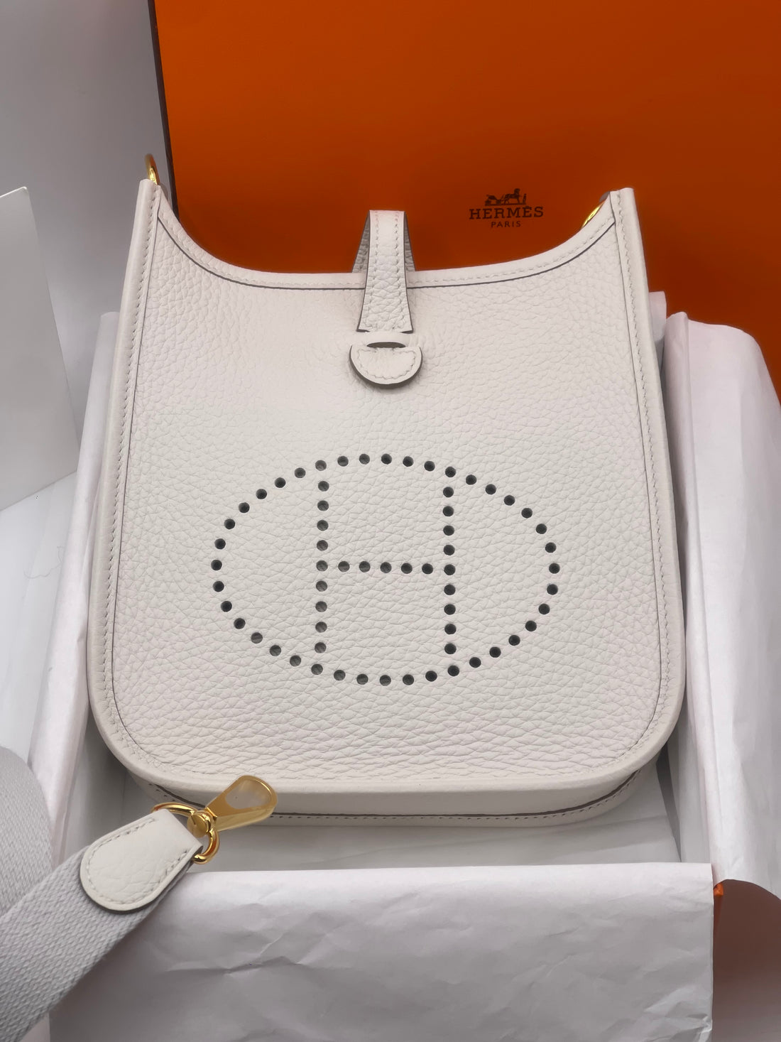 Hermès - Sac Evelyne 16 Gris pale