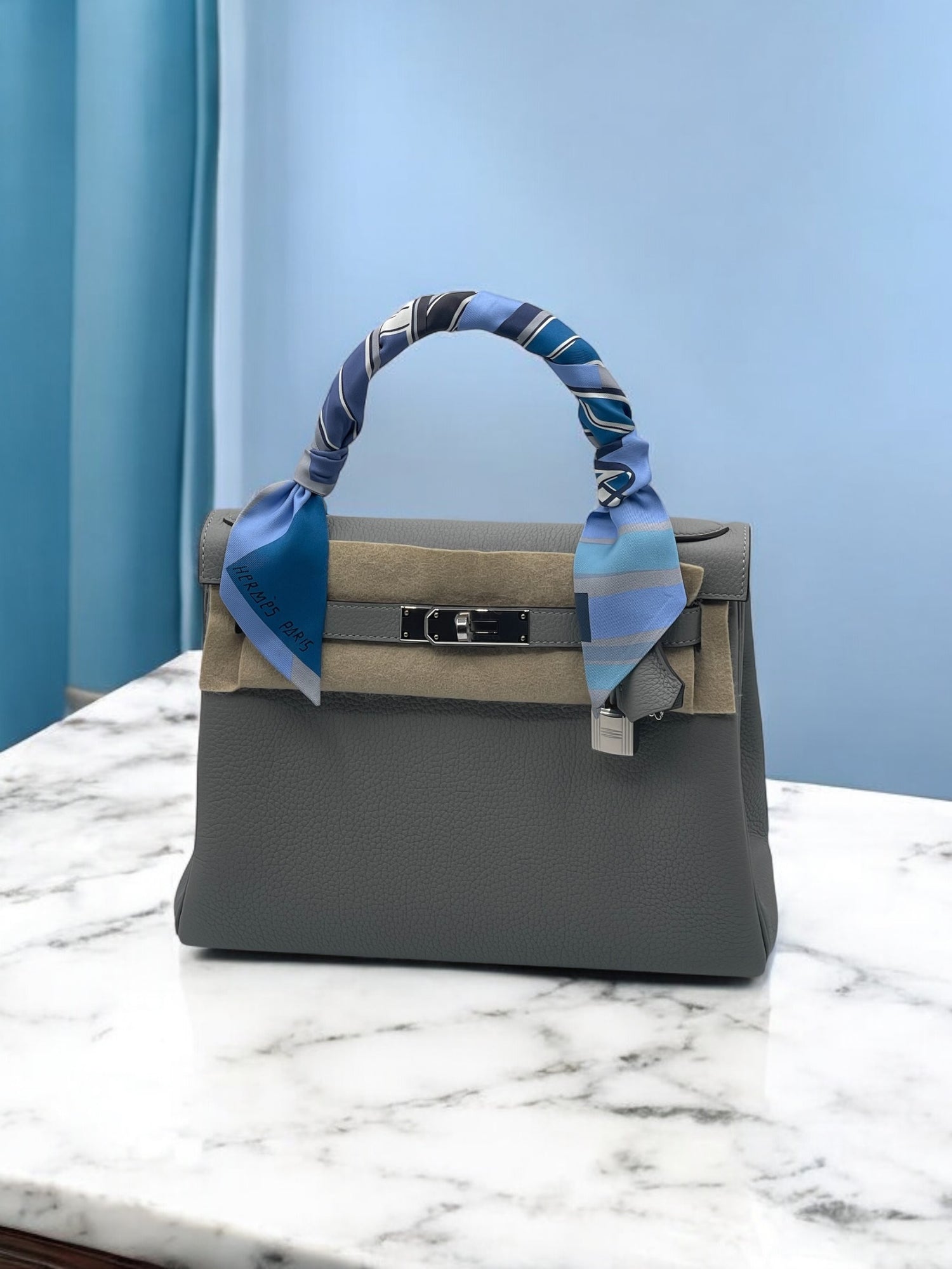 Hermès - Sac Kelly 28 Gris Mouette