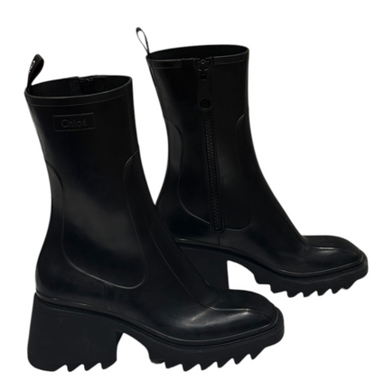 Chloé - Bottines Caoutchouc noires T40