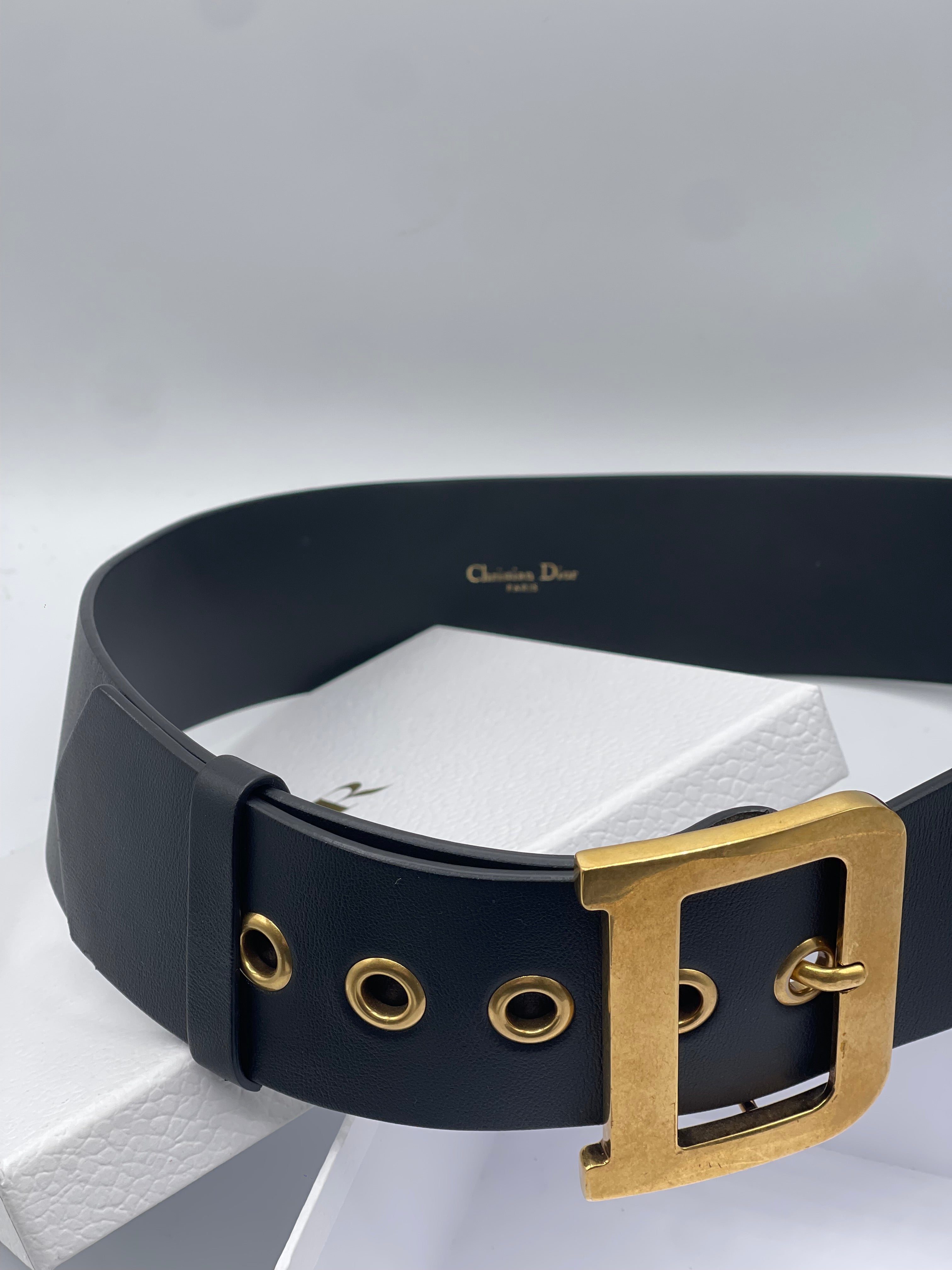 Dior - Ceinture Maxi D noire T80