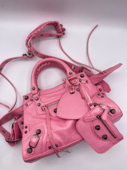 Balenciaga - sac à main neo Cagole modèle XS rose