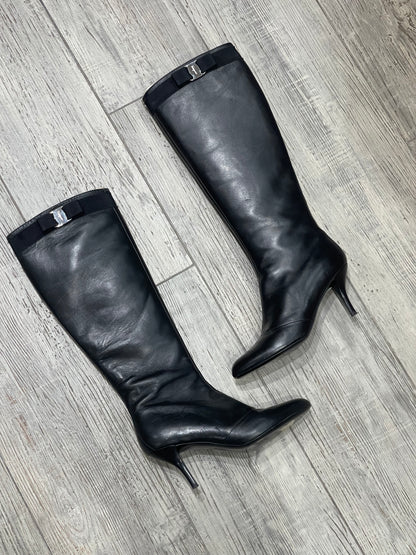 Ferragamo - Bottes en cuir noir T39