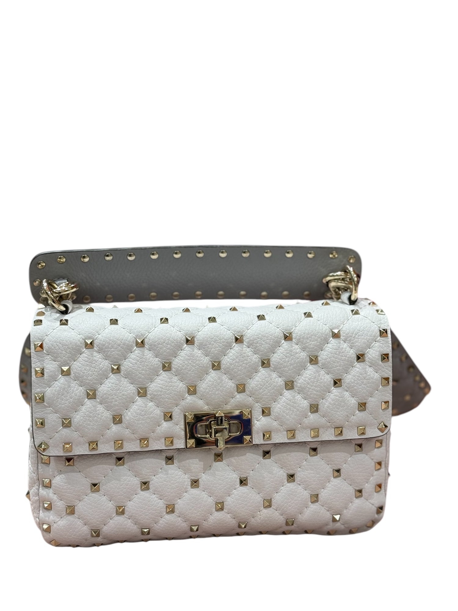 Valentino - Sac Rockstud à soufflet blanc