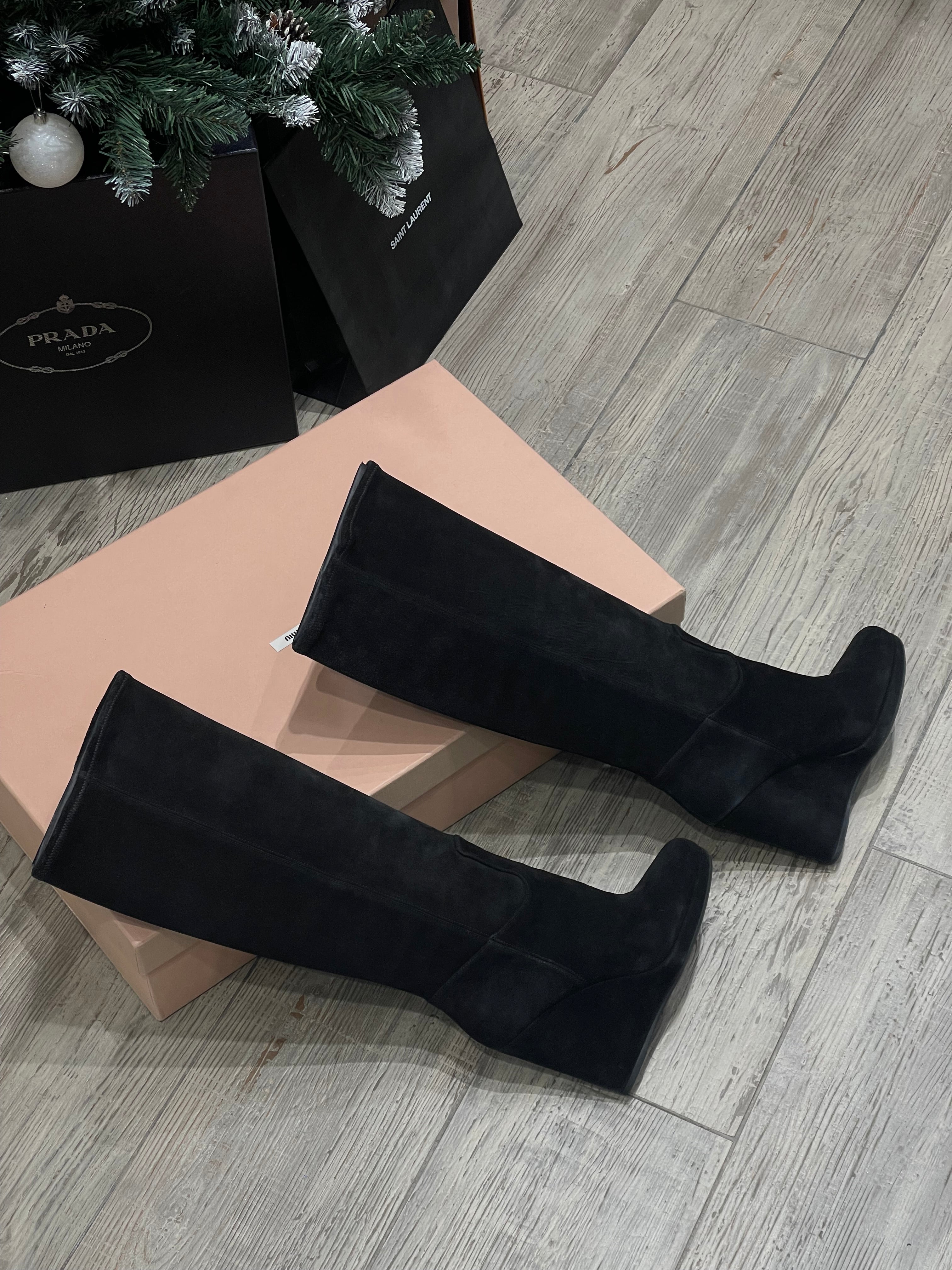 Miu Miu - Bottes daim T.38