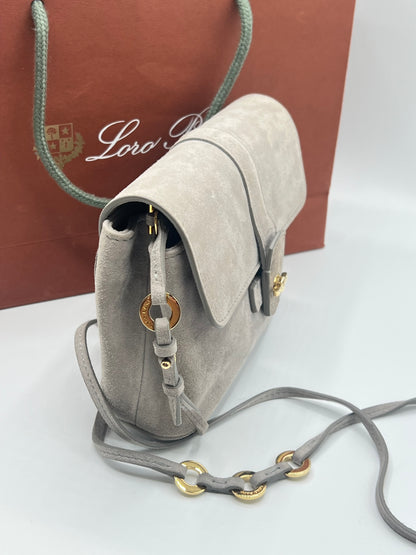 Loro Piana - petit sac daim gris