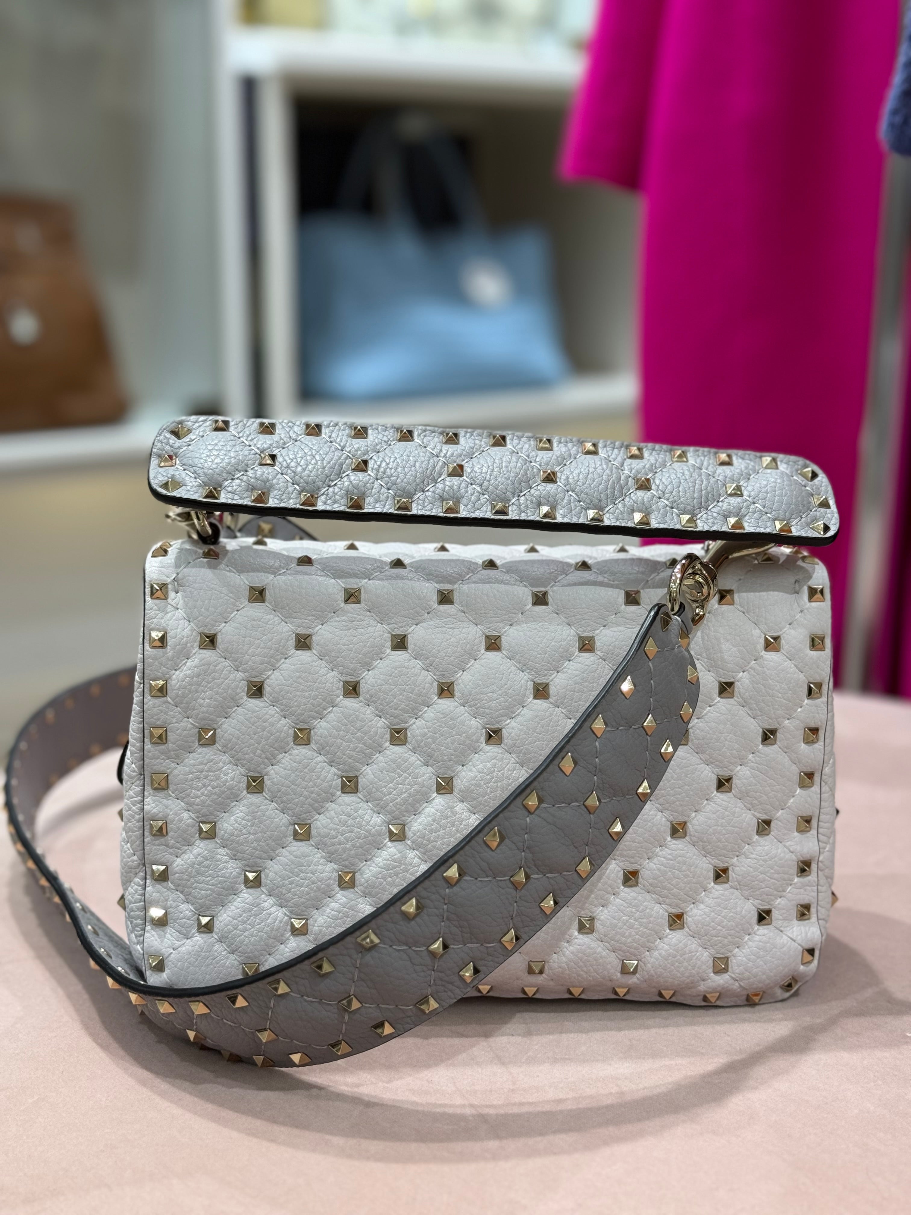 Valentino - Sac Rockstud à soufflet blanc