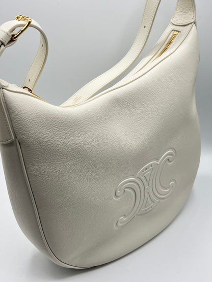 Celine - sac Héloïse triomphe cuir crème