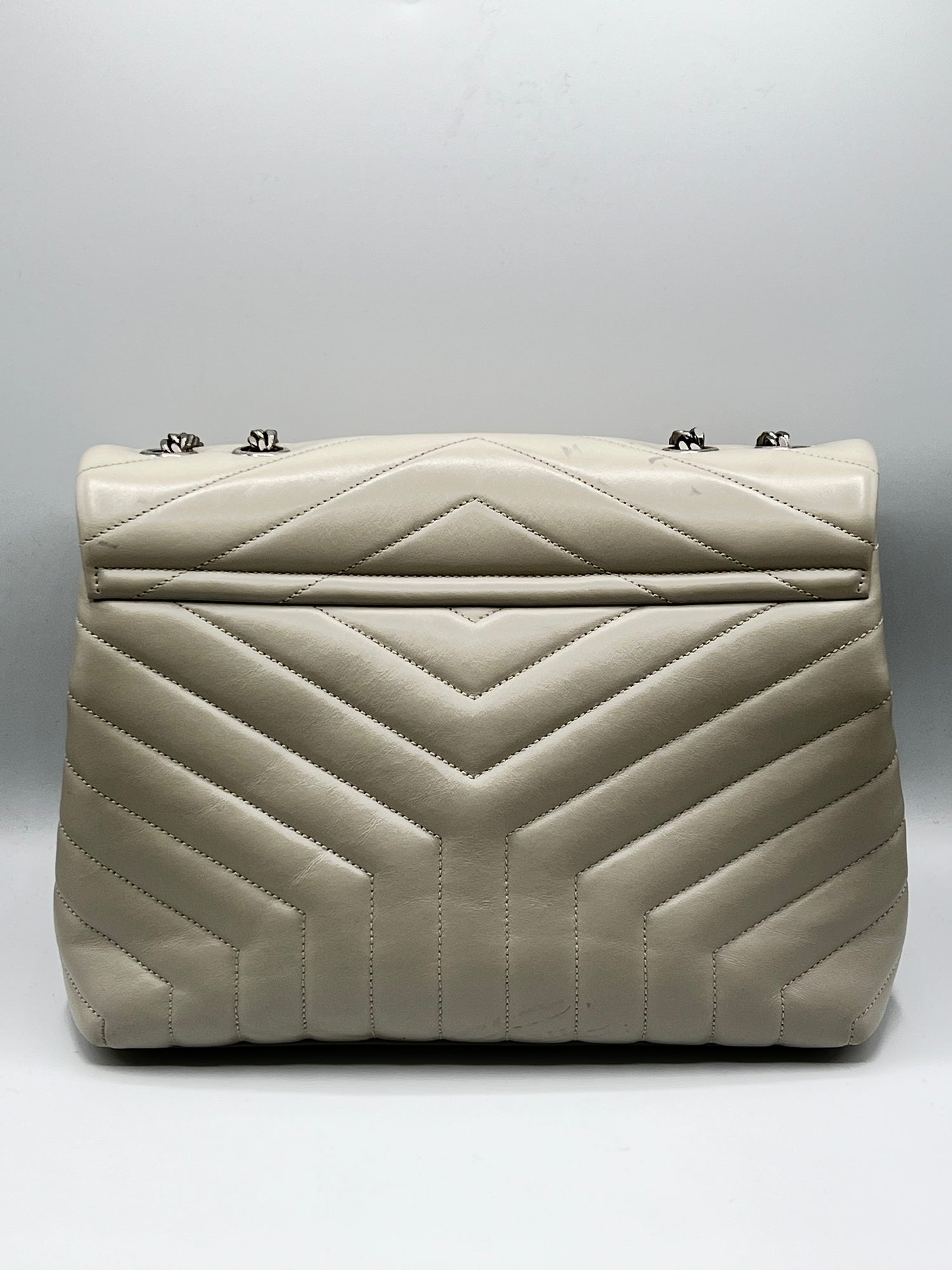 YSL - sac Loulou cuir blanc vintage GM