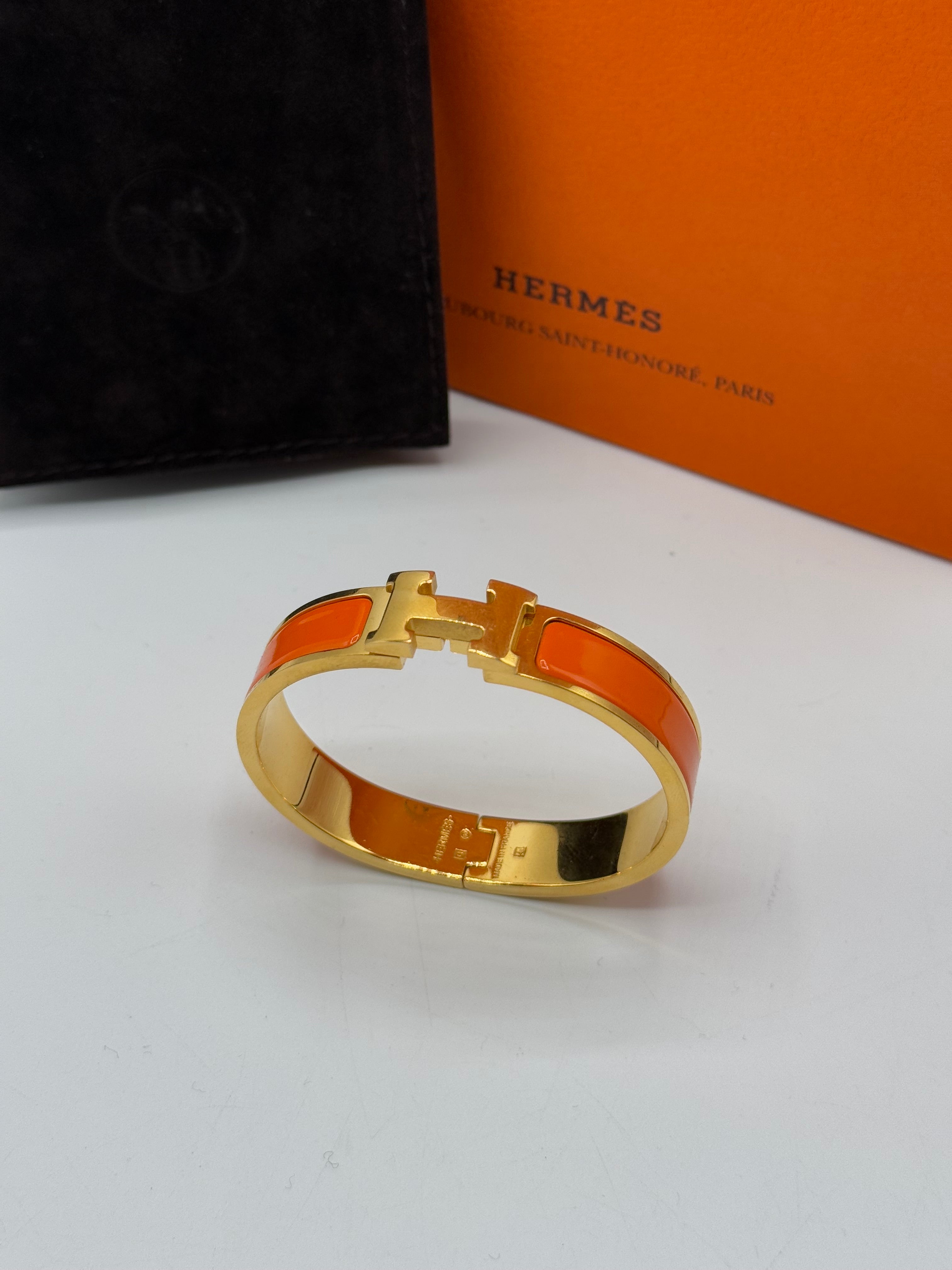 Hermès - Bracelet Clic H orange