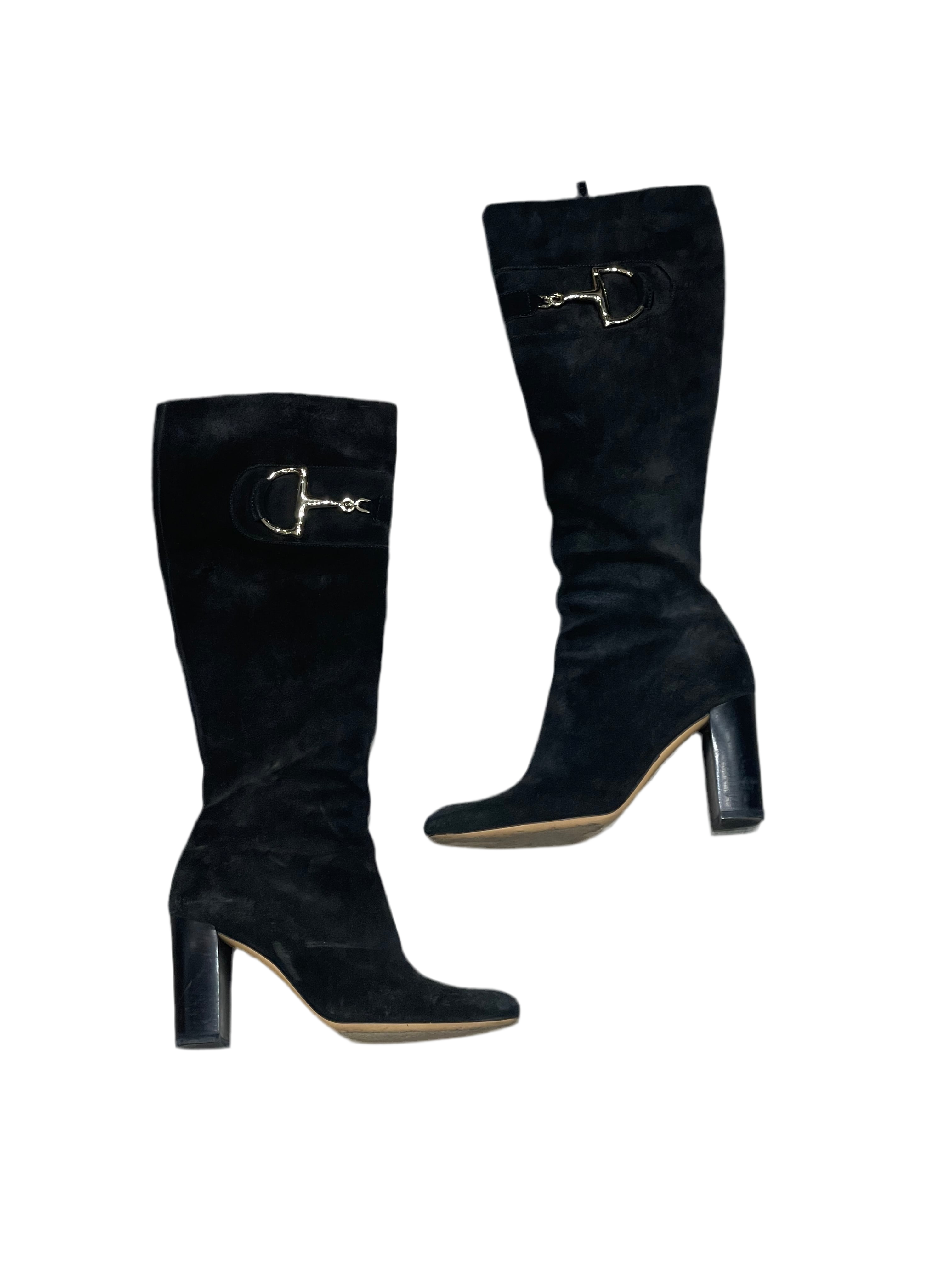 Gucci - Bottes en daim noir T36,5