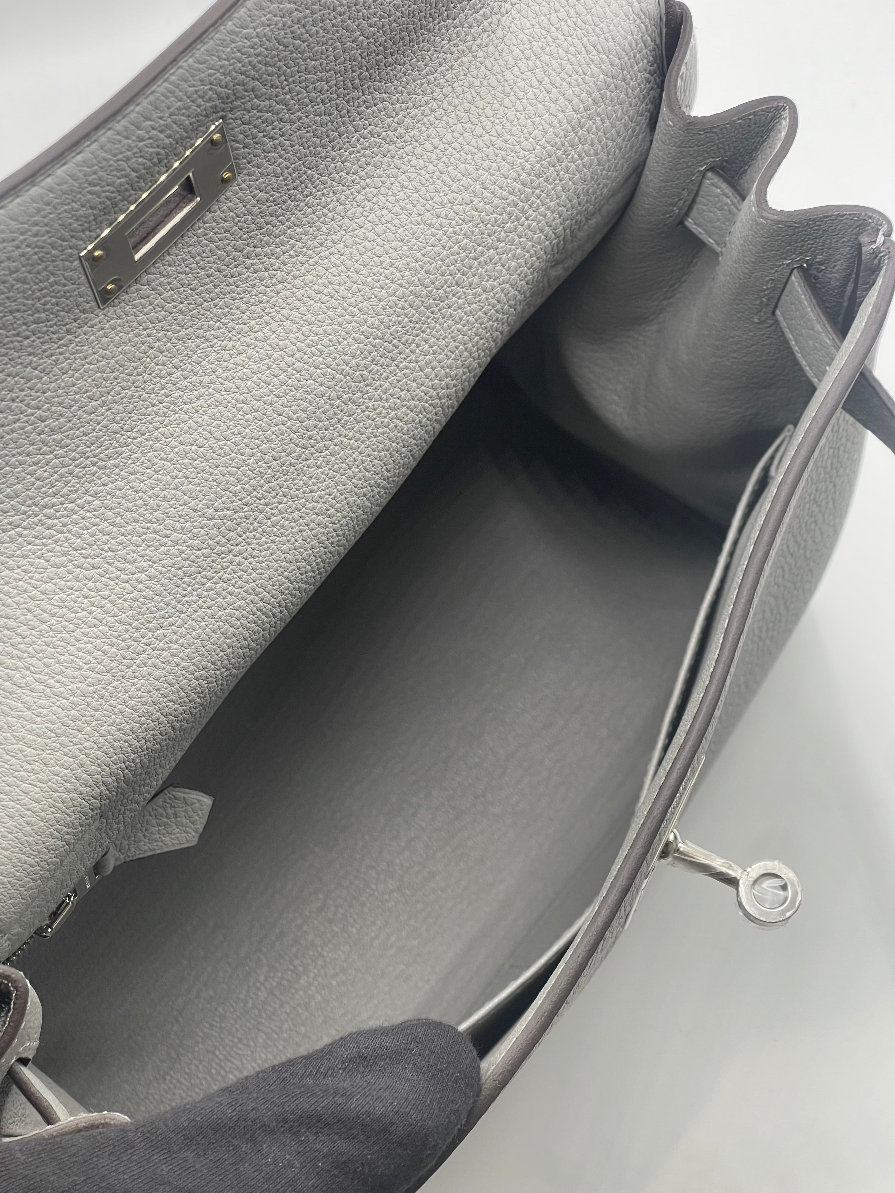 Hermès - Sac Kelly 28 Gris Mouette