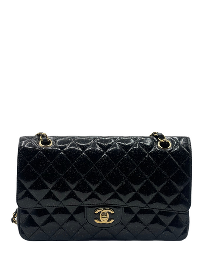 Chanel - Sac 11.12 Timeless noir verni pailleté