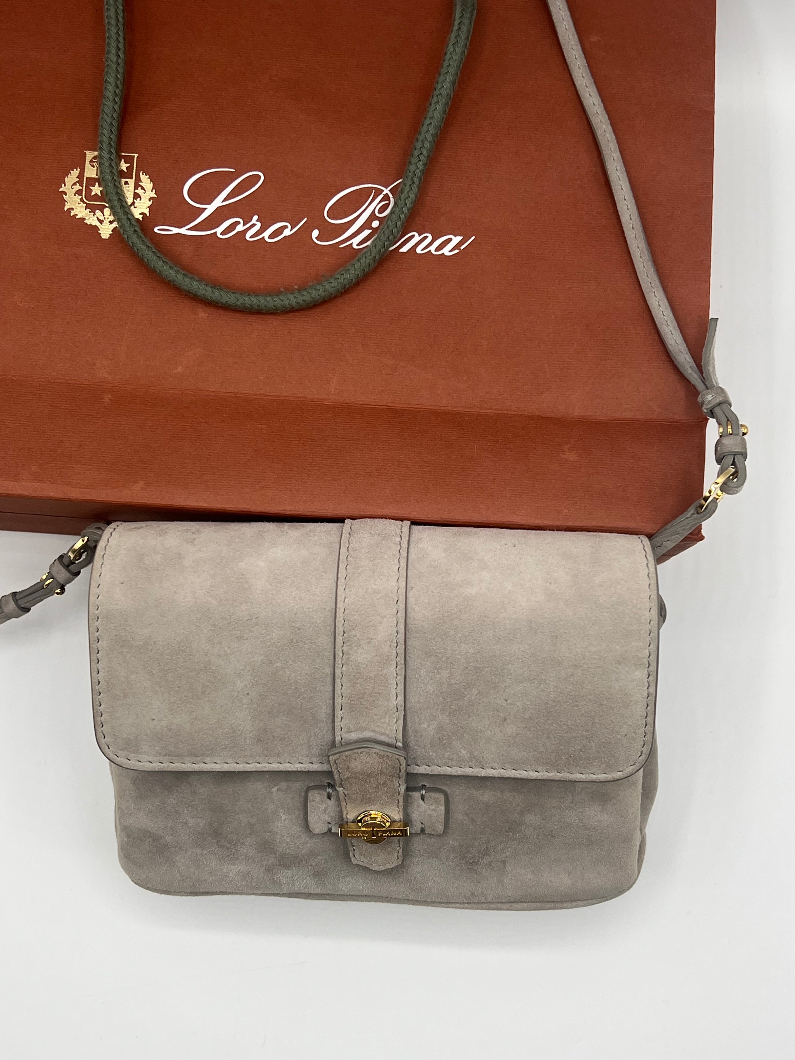 Loro Piana - petit sac daim gris