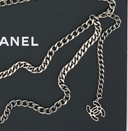 Chanel - ceinture chaîne métal argenté