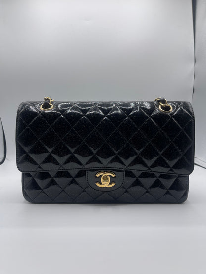 Chanel - Sac 11.12 Timeless noir verni pailleté