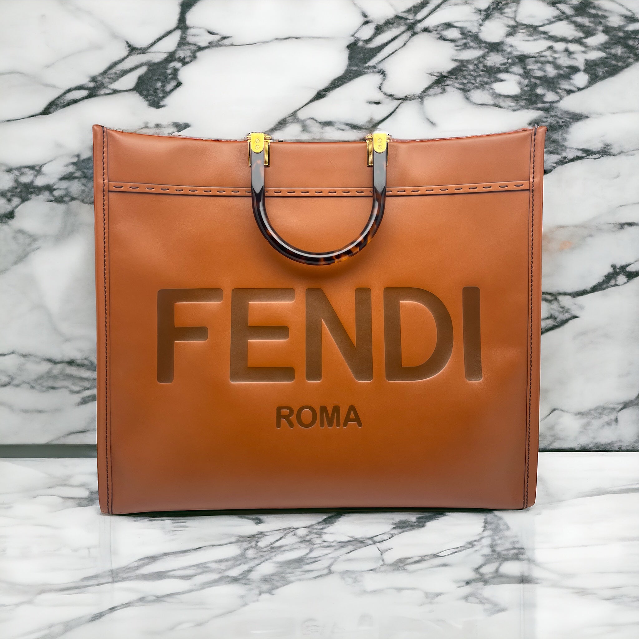 Fendi Sunshine cabas Marron L Sac