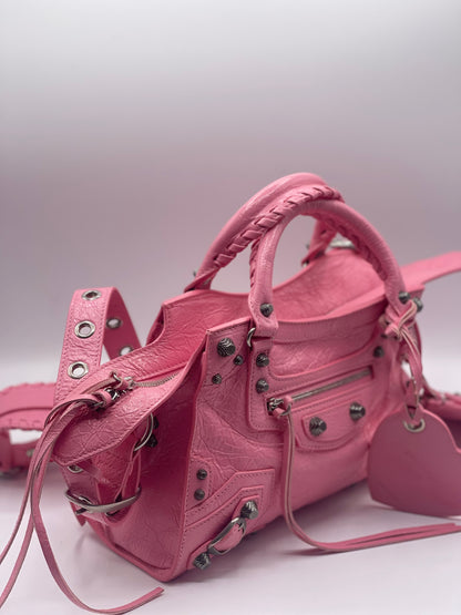 Balenciaga - sac à main neo Cagole modèle XS rose