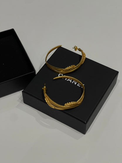 Chanel - CC gold hoop earrings