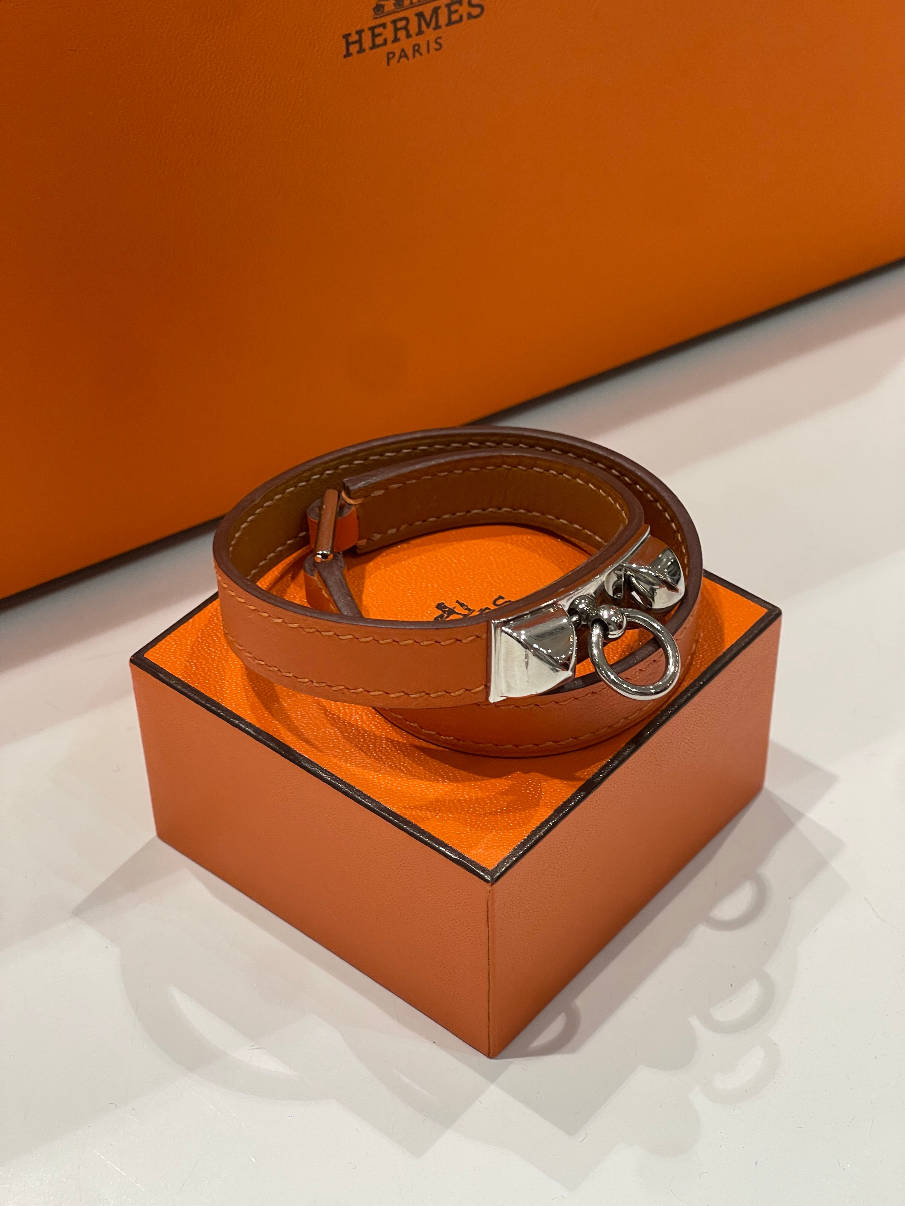 Hermès - Bracelet Rivale Double Tour orange