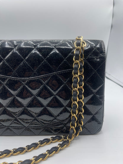 Chanel - Sac 11.12 Timeless noir verni pailleté