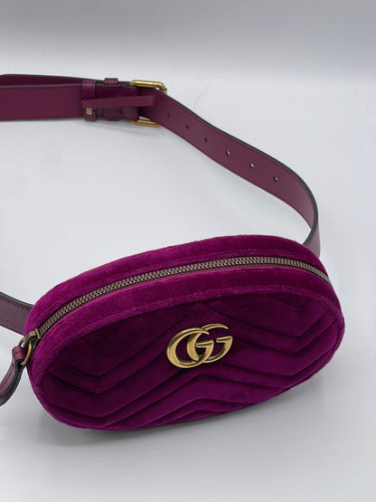 Gucci - Marmont purple velvet belt bag