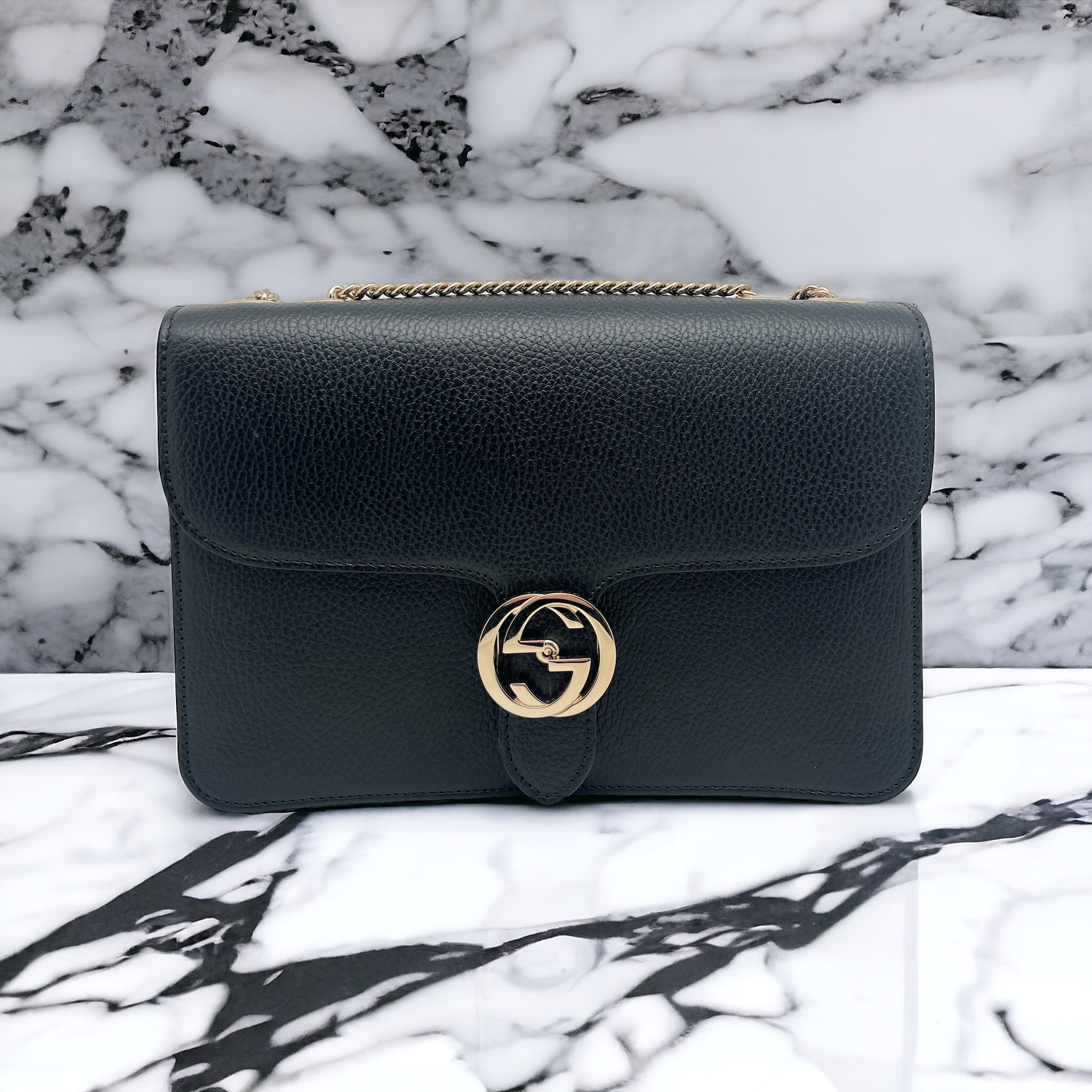 Gucci Interlocking Noir Borsa Grande