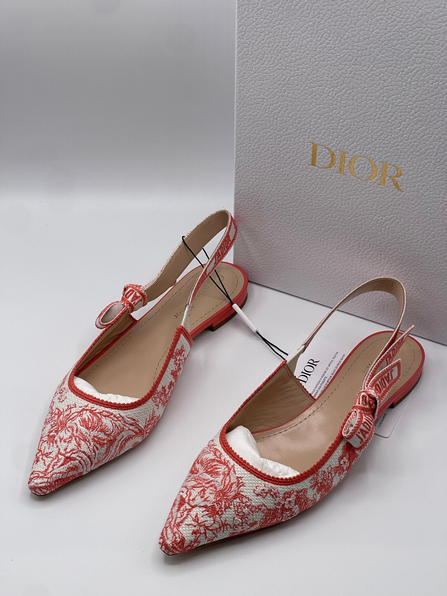 Dior - Ballerines Slingback dioriviera toile de jouy T39