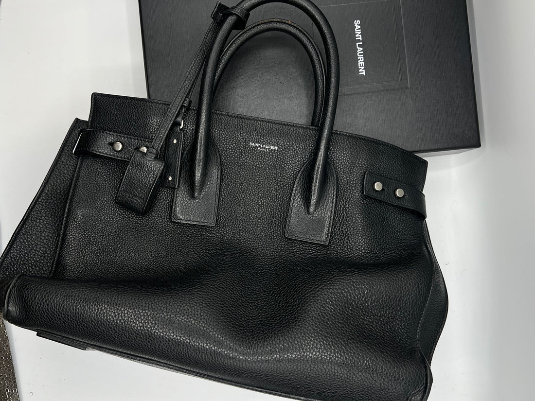 Saint Laurent - sac de jour souple cuir noir