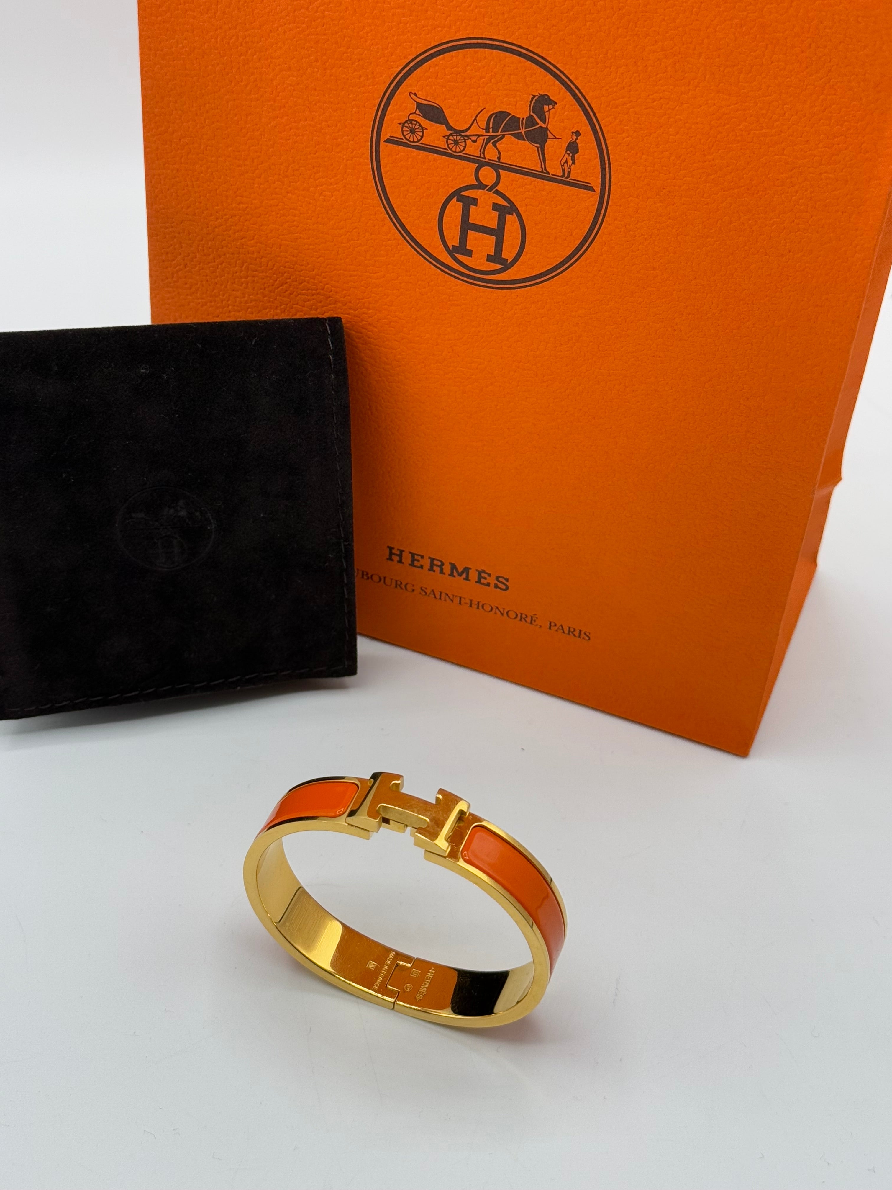 Hermès - Bracelet Clic H orange