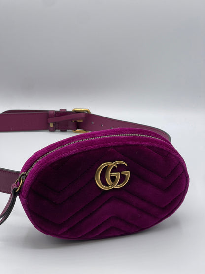 Gucci - Marmont purple velvet belt bag