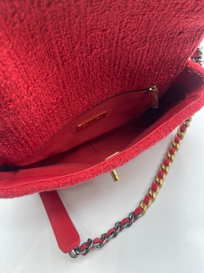 Chanel - Sac 19 tweed rouge