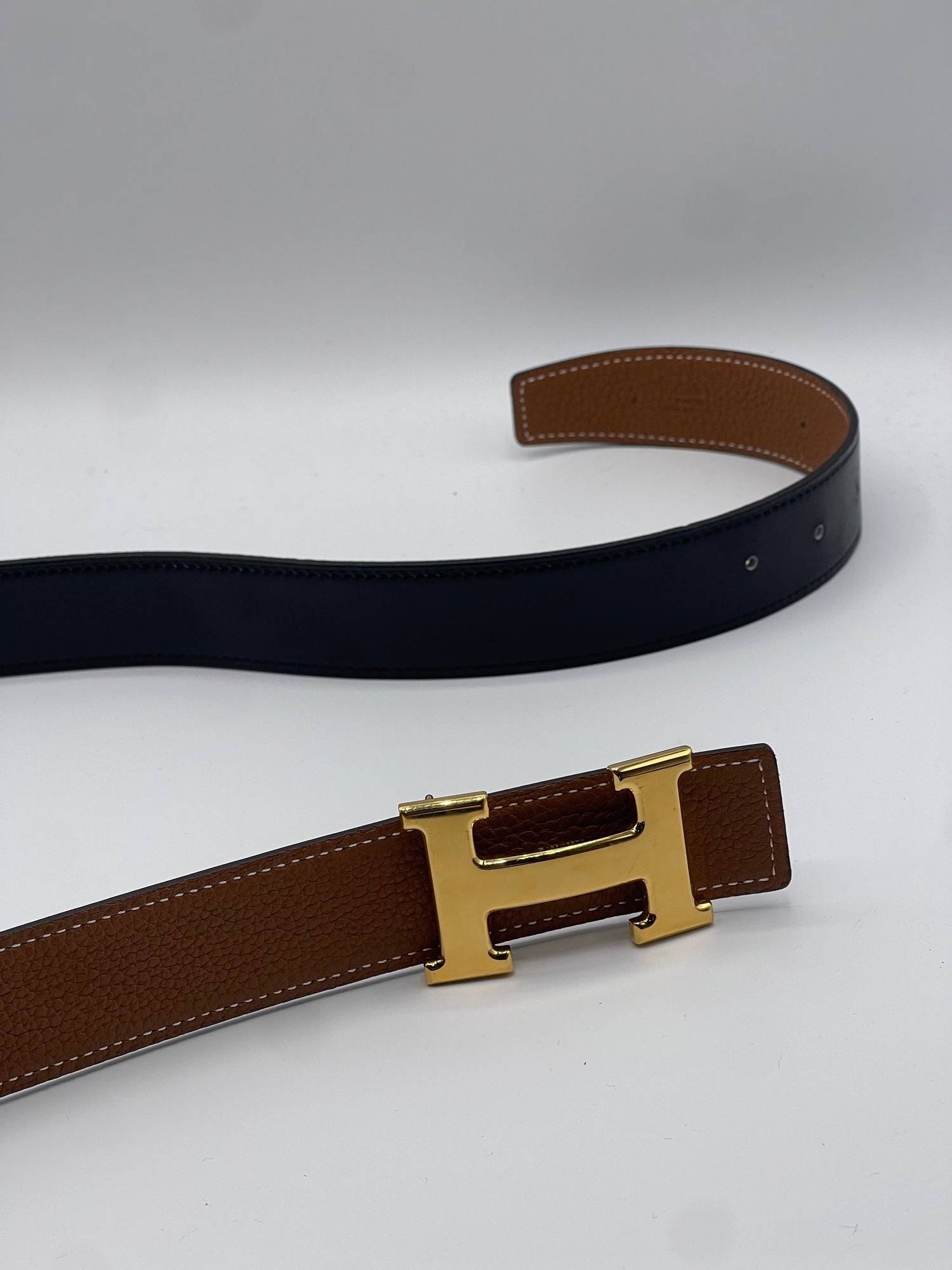 Hermès - Ceinture H 32mm réversible noir/gold T90