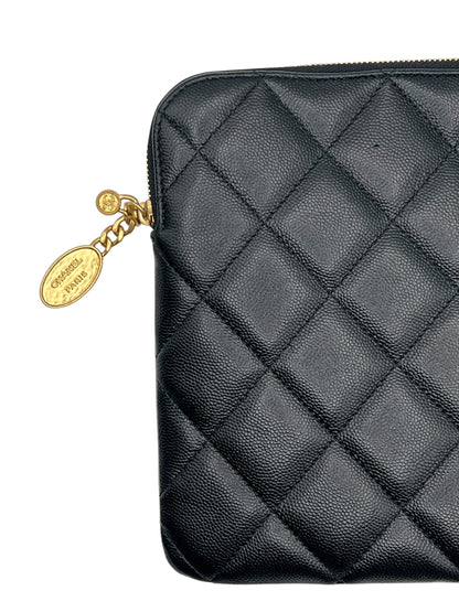 Chanel - pochette cuir caviar noir