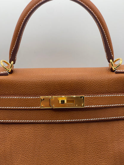 Hermès - Sac Kelly 28 Gold Barenia