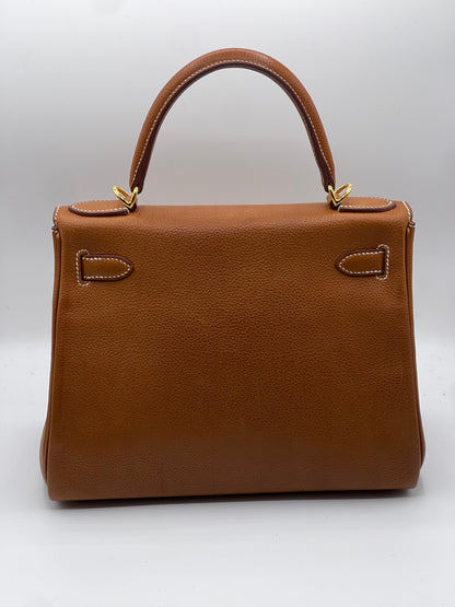 Hermès - Sac Kelly 28 Gold Barenia