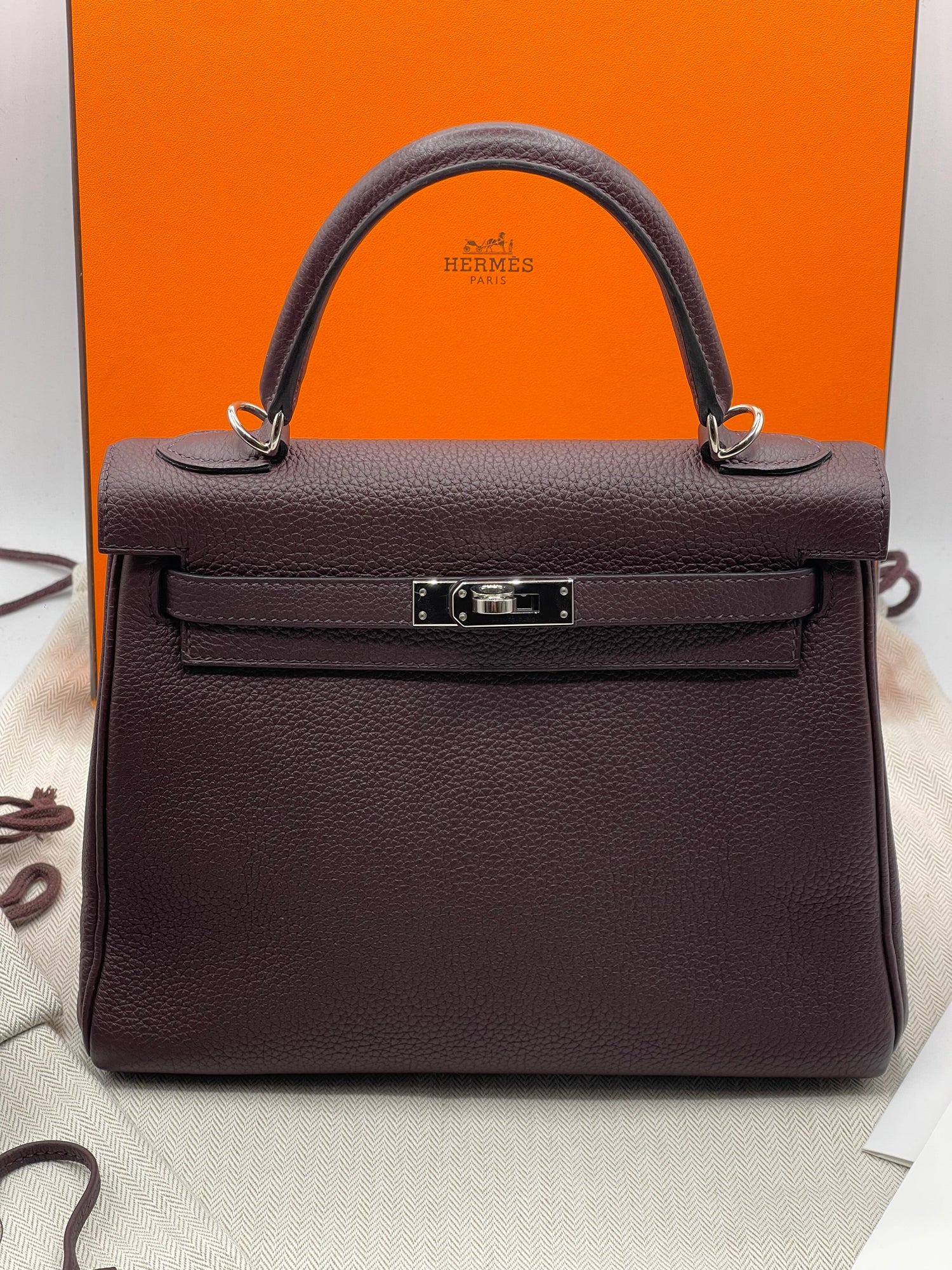 Hermès - Sac Kelly 25 rouge sellier