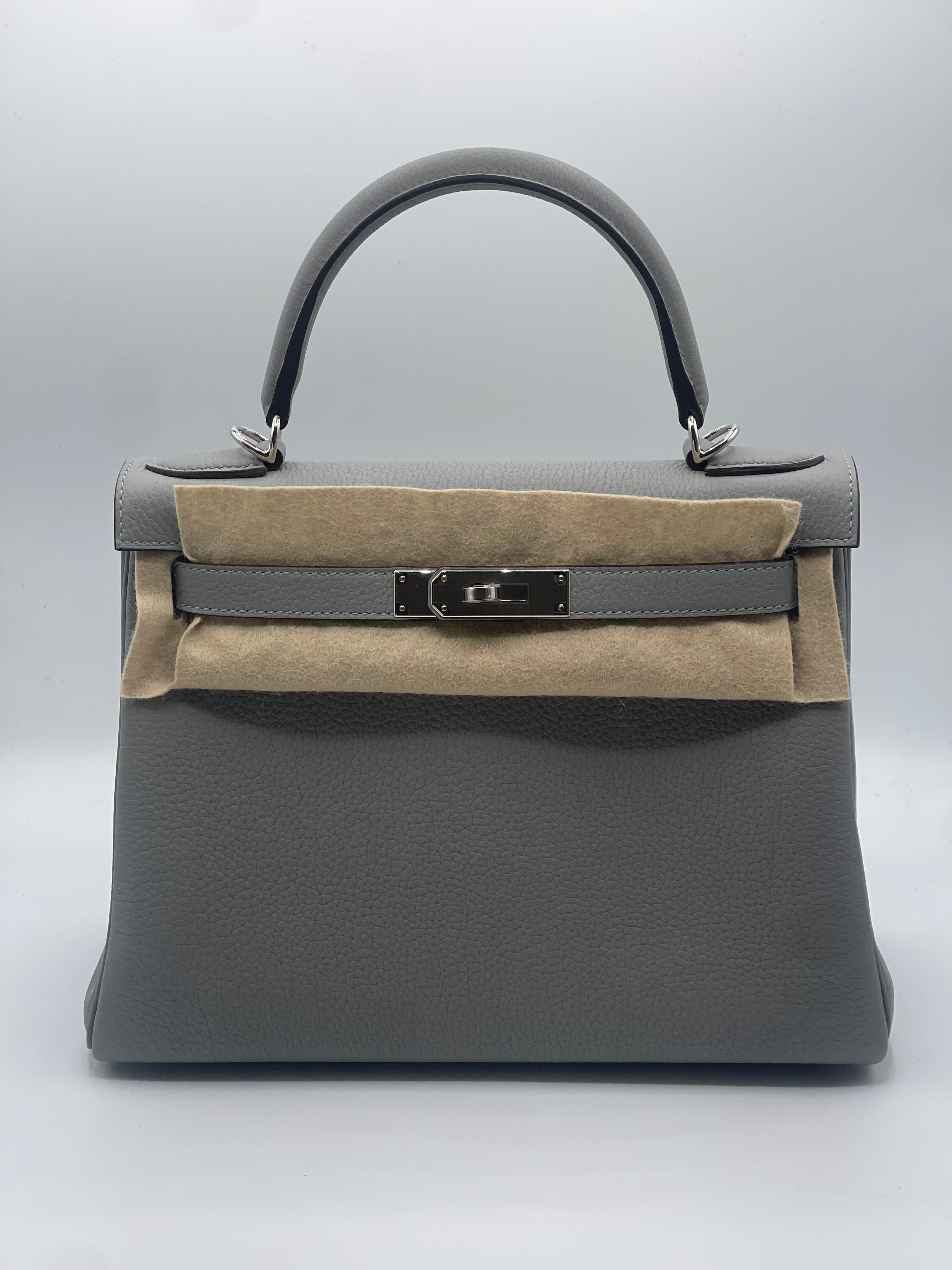 Hermès - Sac Kelly 28 Gris Mouette