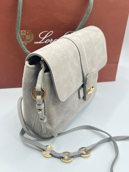 Loro Piana - petit sac daim gris