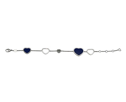 Chopard - bracelet happy hearts or gris et lapis lazuli