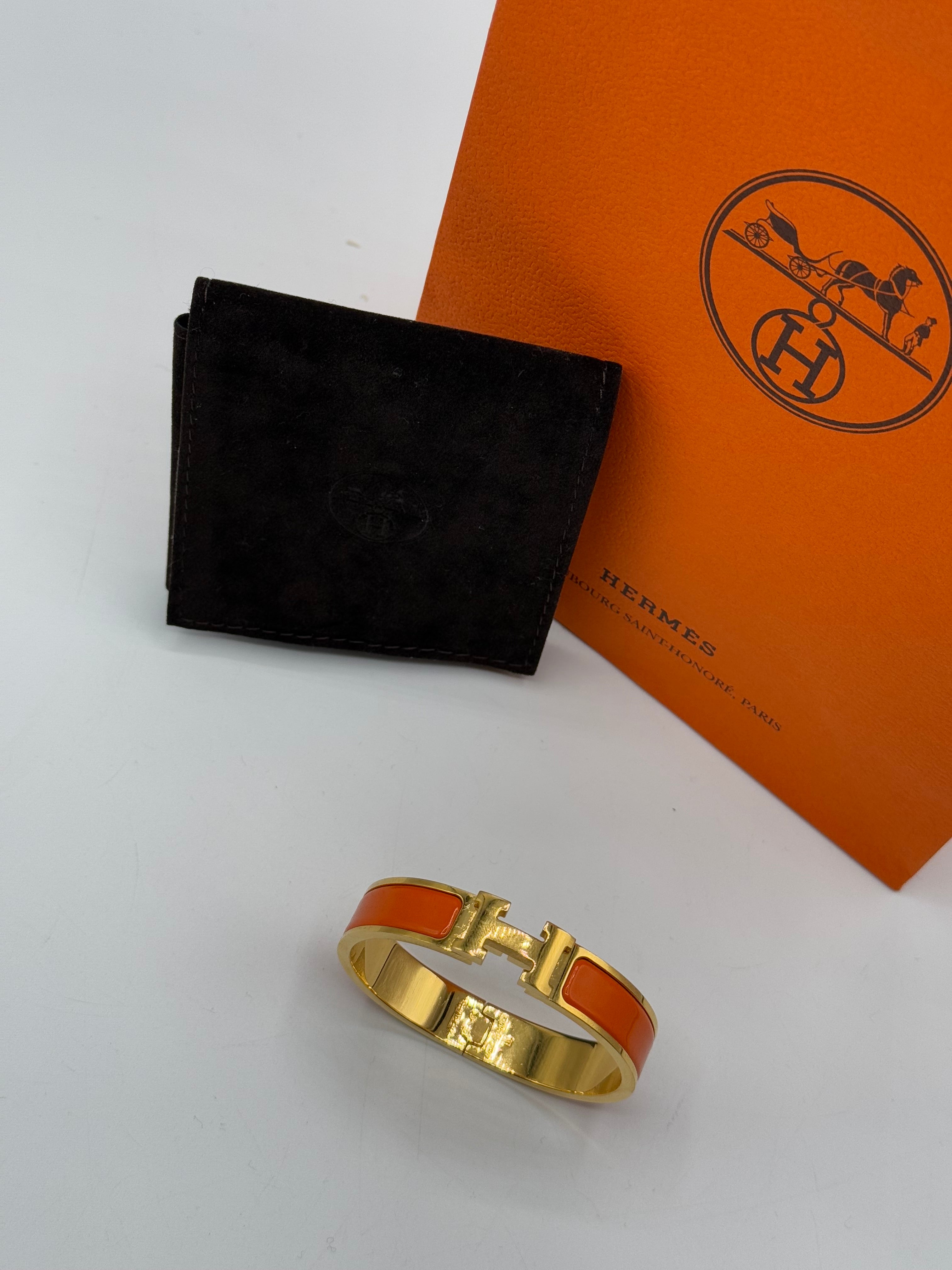 Hermès - Bracelet Clic H orange