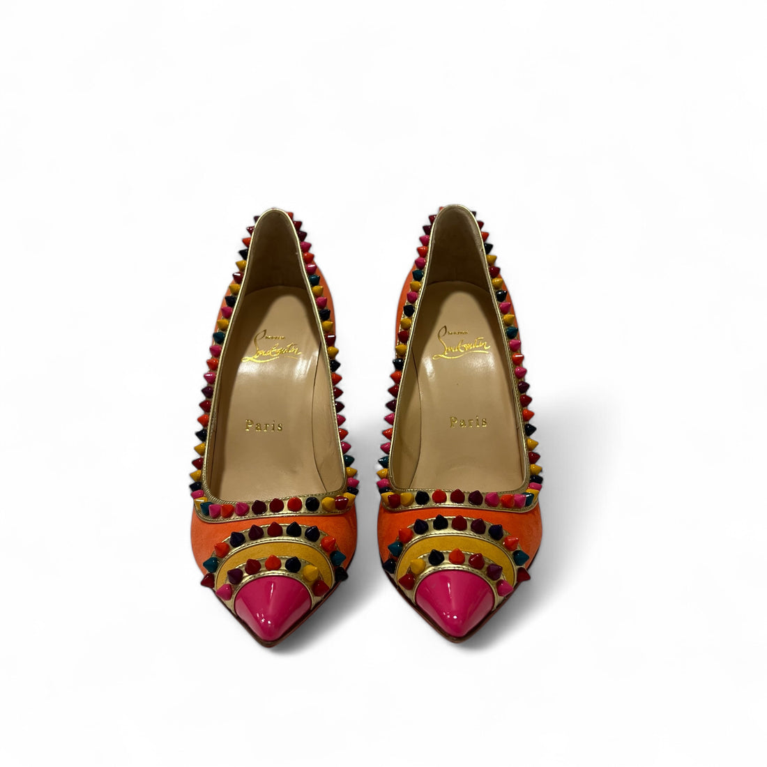 Louboutin - Escarpins multicolores avec studs multicolores