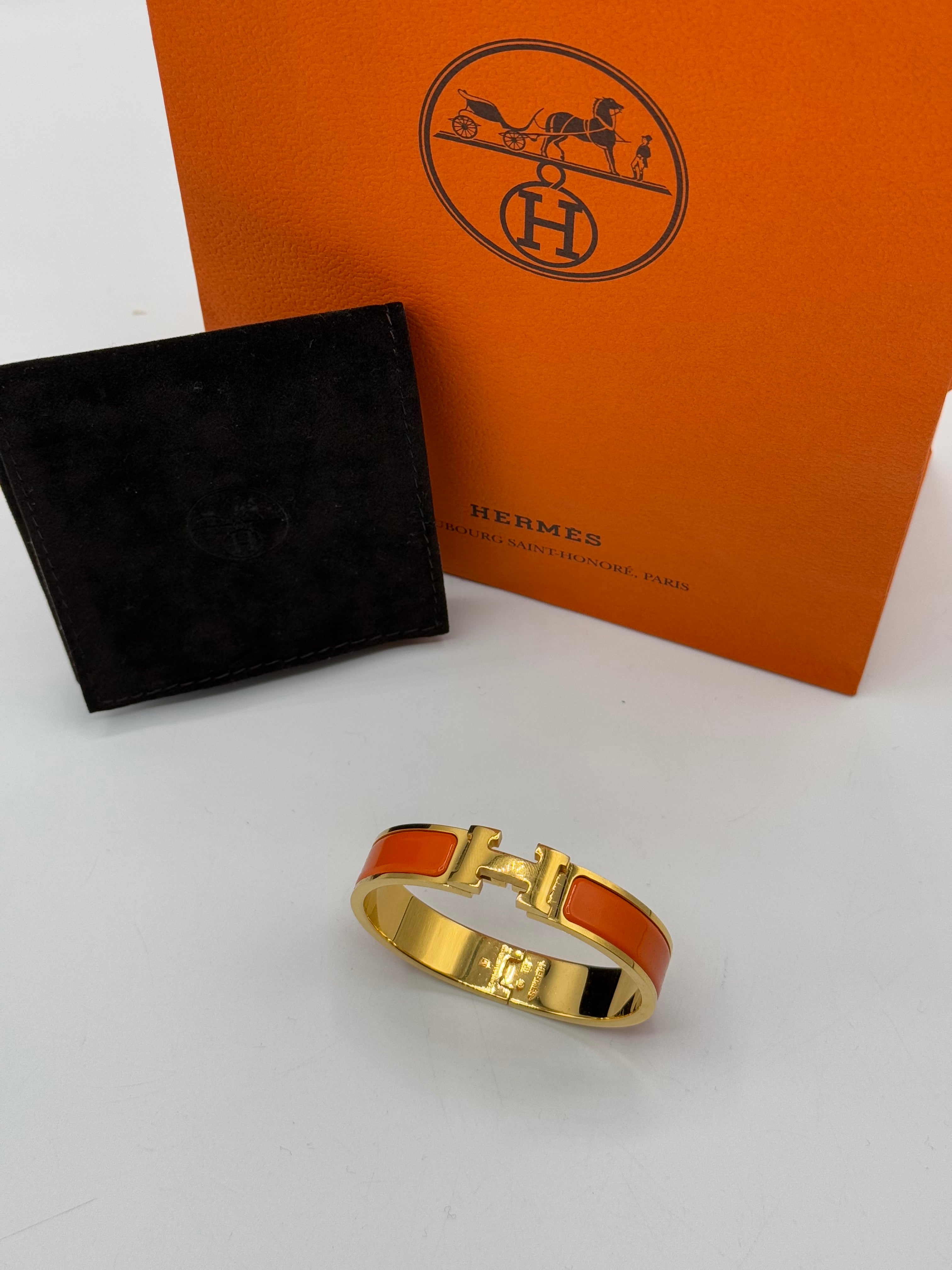 Hermès - Bracelet Clic H orange