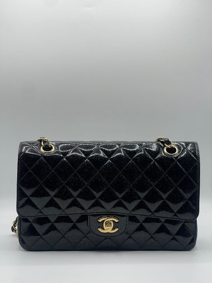 Chanel - Sac 11.12 Timeless noir verni pailleté