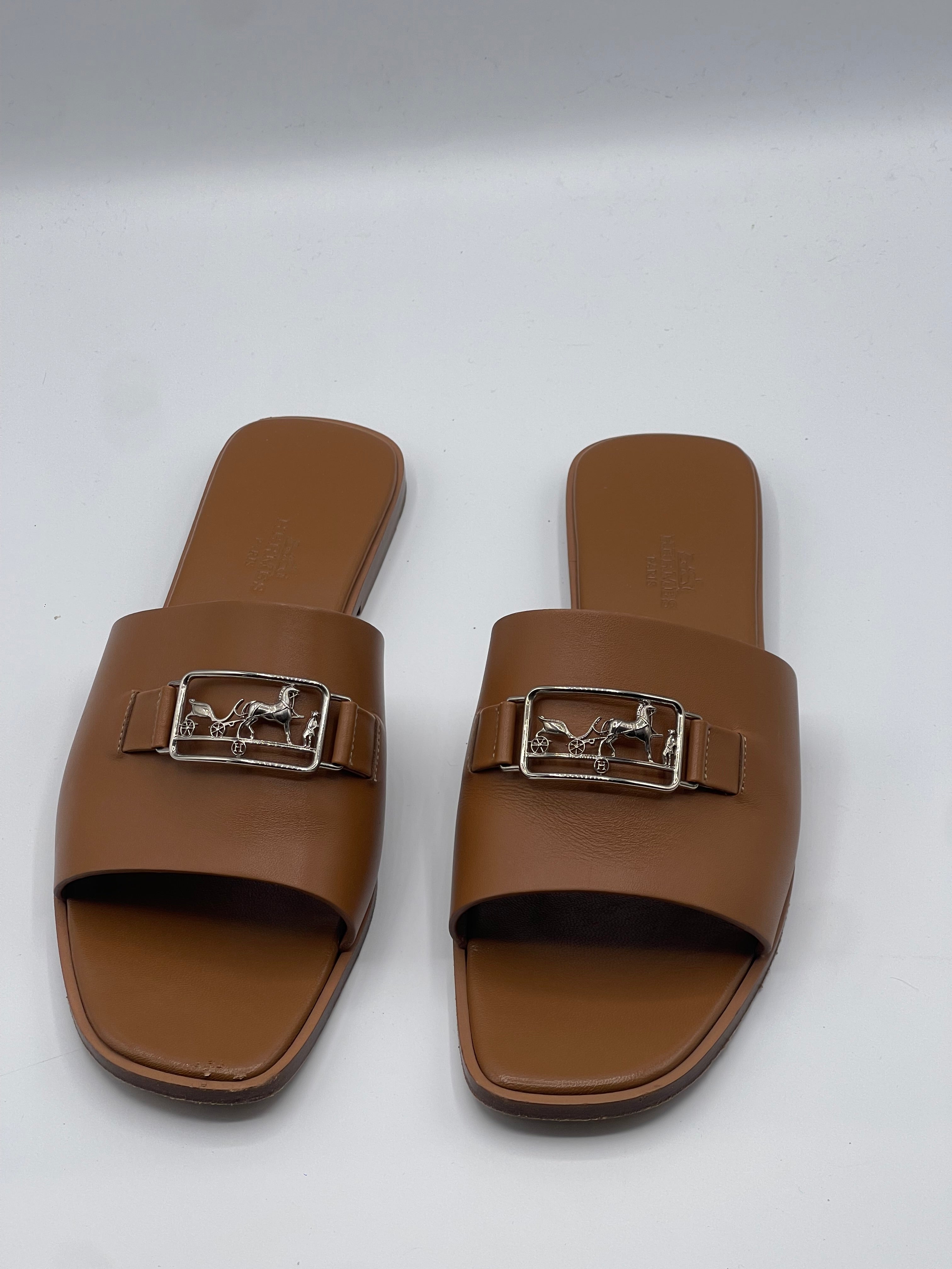 Hermès - Sandales Villa gold T38,5