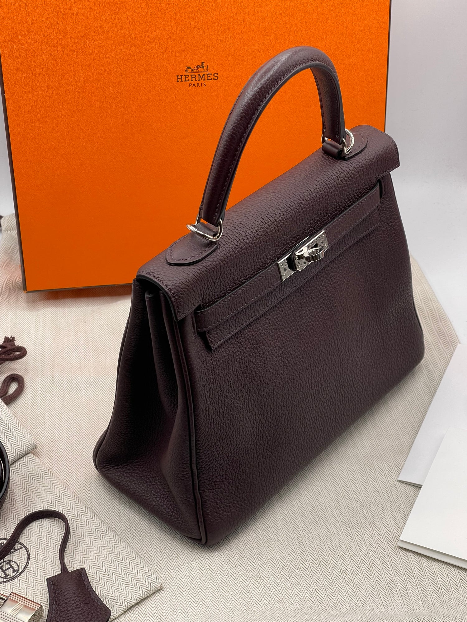 Hermès - Sac Kelly 25 rouge sellier