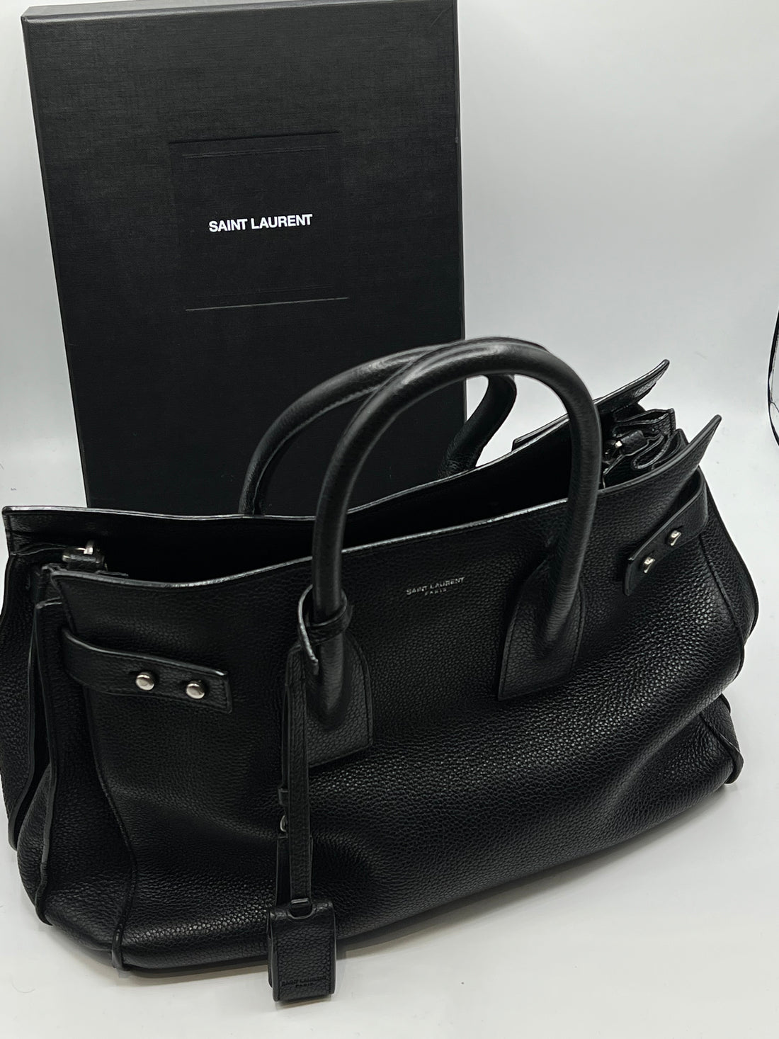 Saint Laurent - sac de jour souple cuir noir