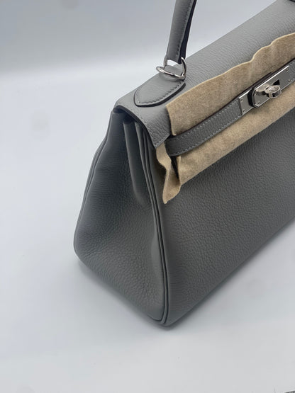 Hermès - Sac Kelly 28 Gris Mouette